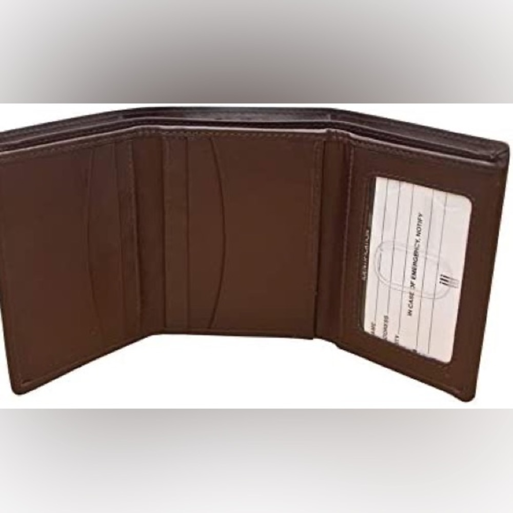 Trifold brown leather wallet 7730